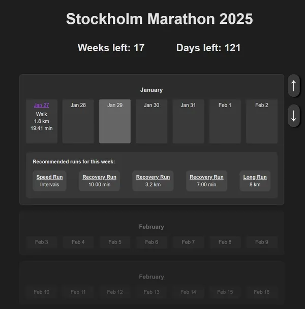 Stockholm Marathon Training Tracker screenshot 1