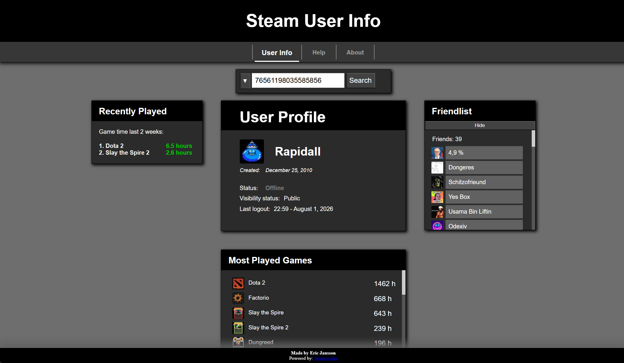 Lookup Steam Users screenshot 1